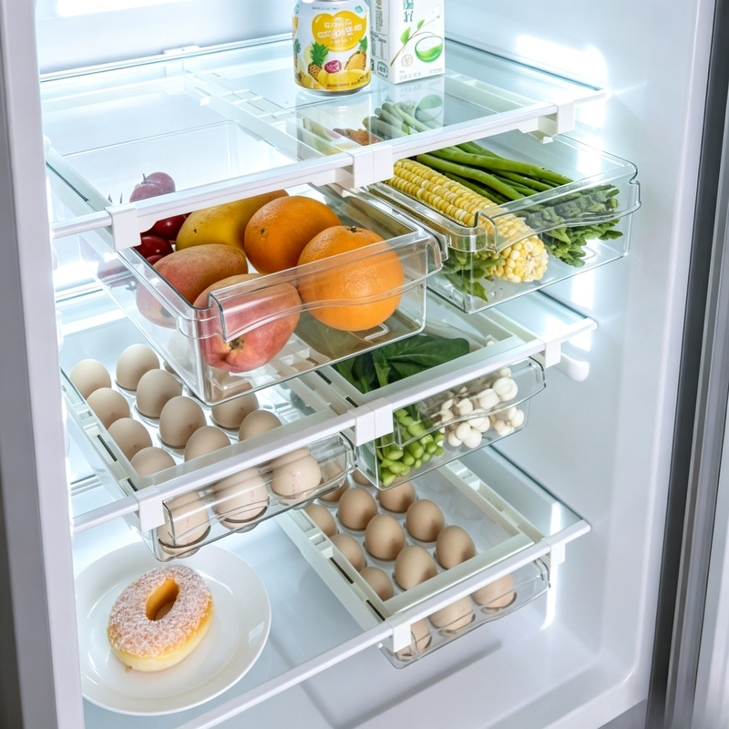 Food Storage With Dividers - Boîte de rangement coulissante suspendue pour