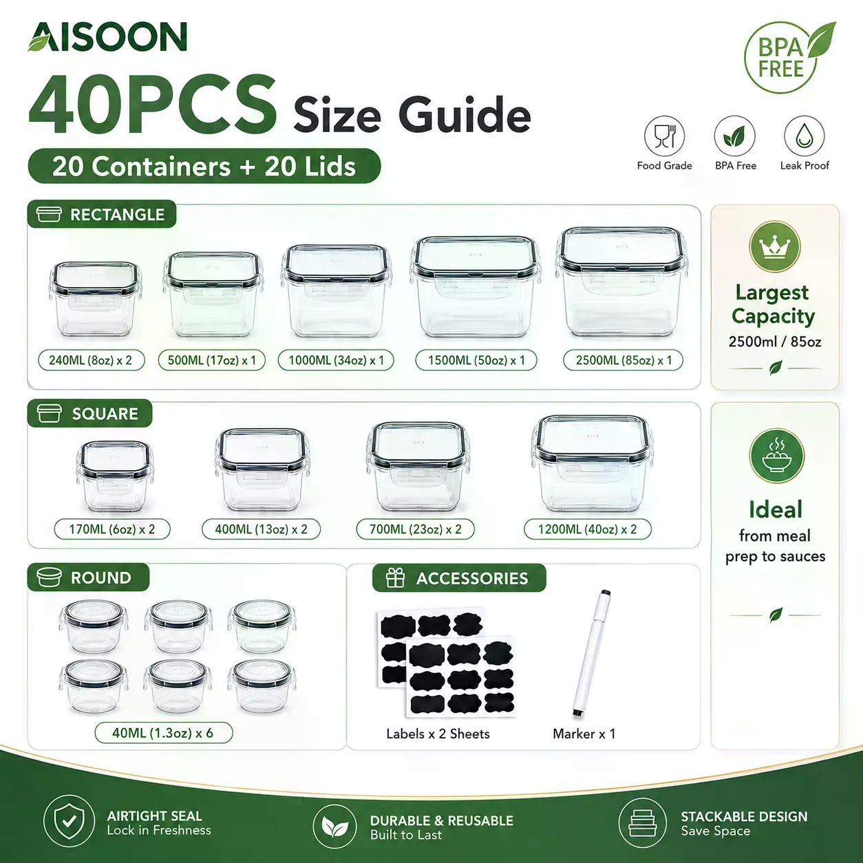 Ensemble de 40 contenants de s - Food Storage Labels avis et prix